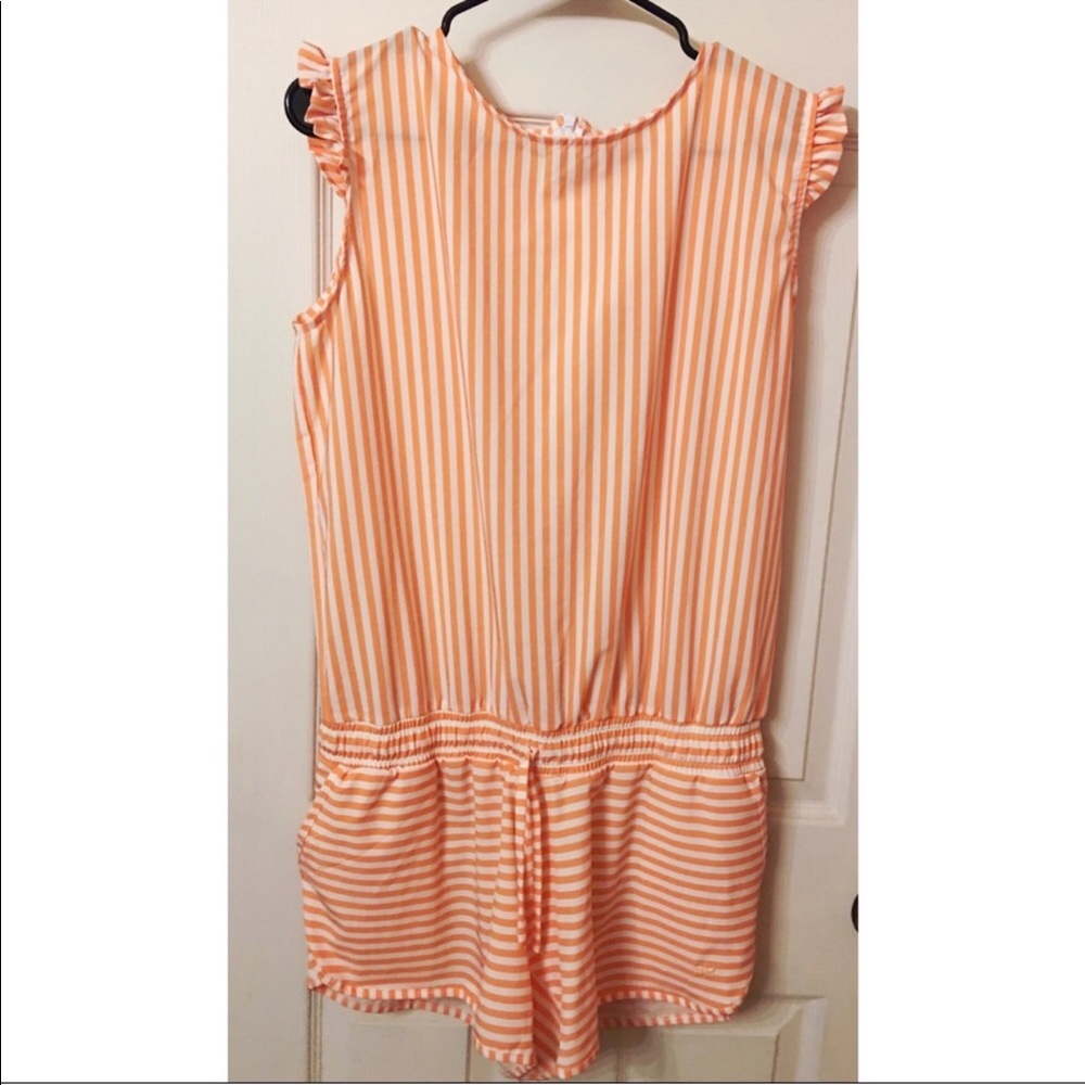 Albion orange and white romper